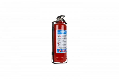 Feuerlöscher 2 kg, Pulver ABC, zugelassen mit Fahrzeughalterung.