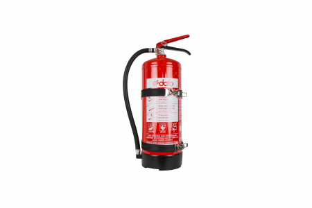 Feuerlöscher 6 kg Pulver ABC, zugelassen mit Fahrzeughalterung.
