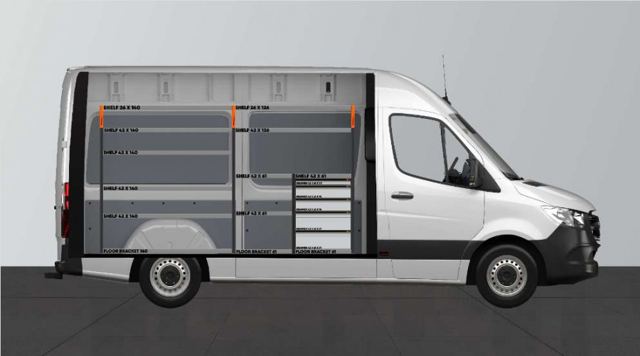 V-PRO Fahrzeugregal für Mercedes Sprinter Standard