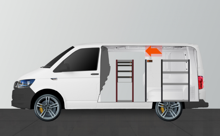 H-SD4M Fahrzeugregal für VW Transporter | Work System