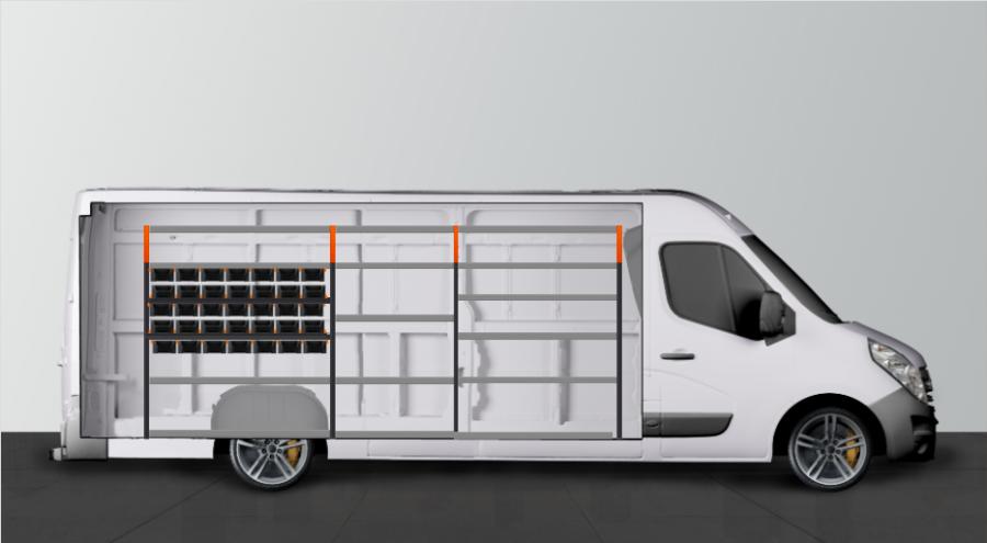 V-Rack Fahrzeugregal für Movano, Master & NV400 L4 | Work System