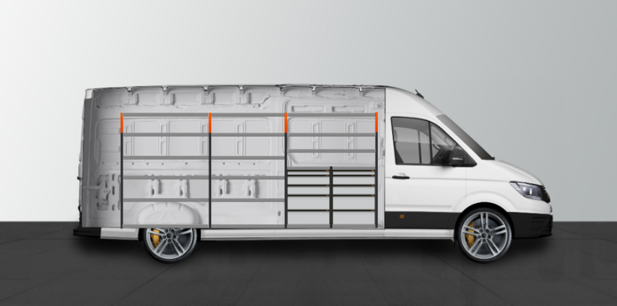 V-MAX Fahrzeugregal für MB Sprinter Lang | Work System