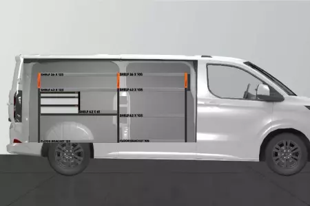 Fahrzeugeinrichtung LS3 für Ford Custom & VW Transporter L2