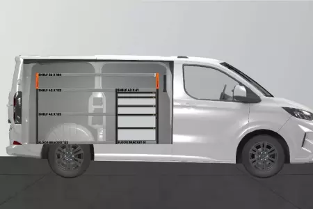 Aménagement PRO5 pour Ford Custom & VW Transporter L1